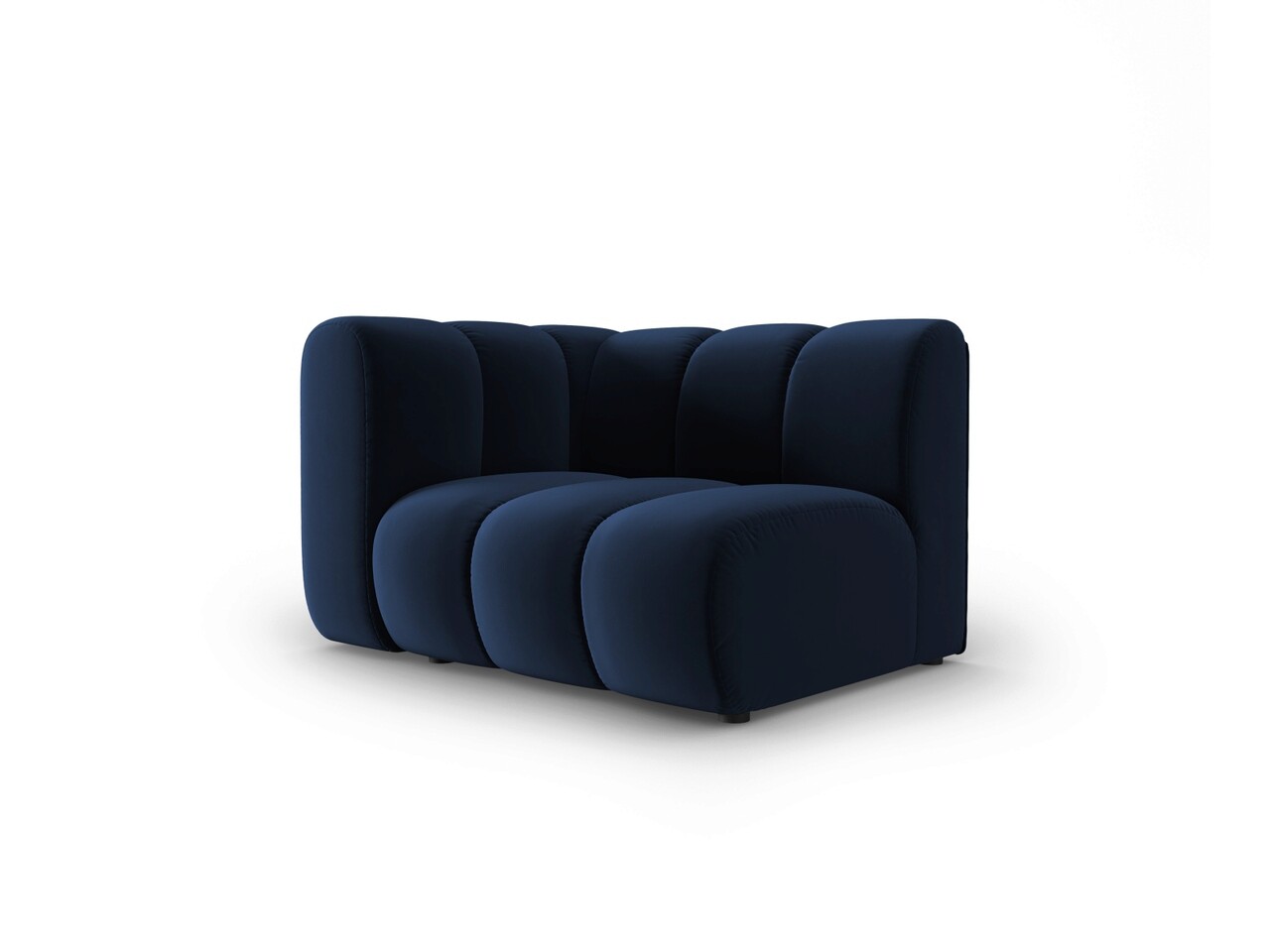 Modul canapea stanga 1 loc, Lupine, Micadoni Home, BL, 114x87x70 cm, catifea, albastru regal - imagine 6